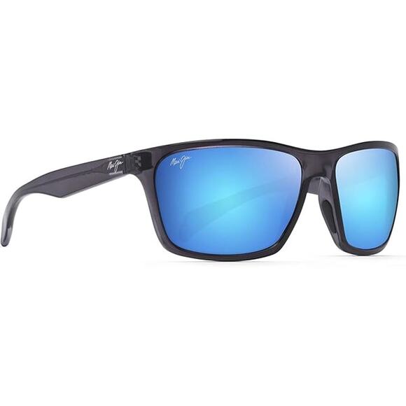 NWT Maui Jim Men's Makoa Polarized Wrap Sunglasses, Dark Grey/Blue Hawaii-M - Picture 2 of 5